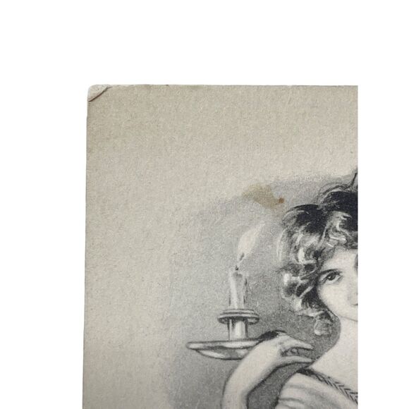 Halloween Postcard At Halloween Go Seek Your Fate 1911 May L Farini Candle Woman - Picture 5 of 12